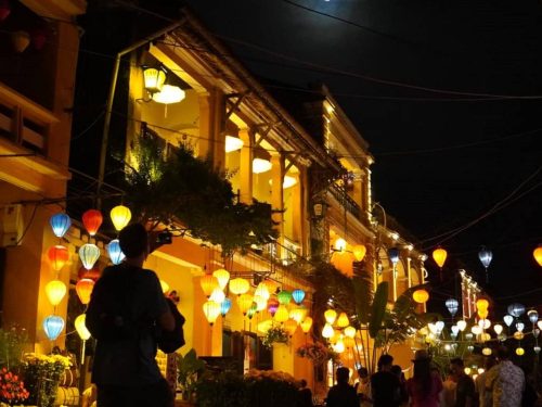 Hoi An Ancient Town lit by lanterns on the 11 Days Discovery Vietnam tour