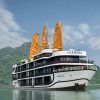 La Regina Legend Cruise sailing through Lan Ha Bay with a modern and luxurious design