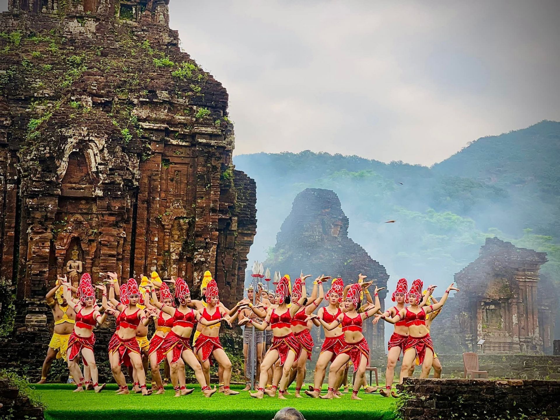 Traditional Cham dance performance at My Son Sanctuary, a highlight of the My Son Sanctuary Day Tour from Da Nang