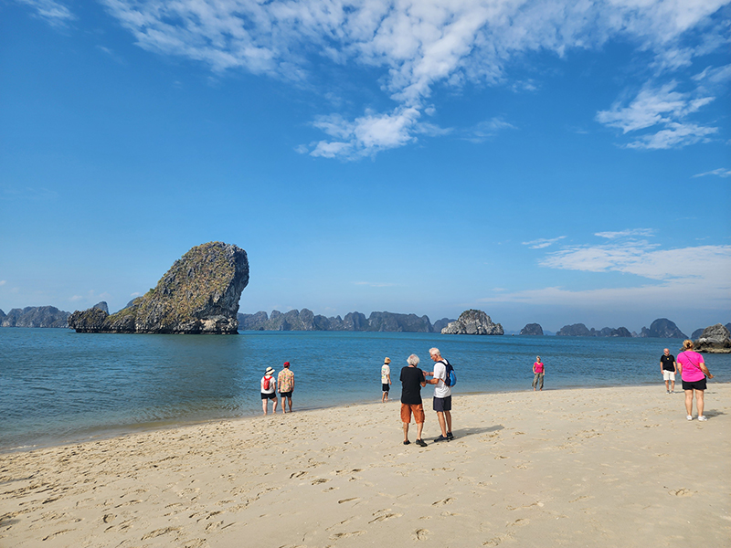 View from Thien Canh Son Cave overlooking the sea of Bai Tu Long Bay