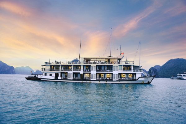 Exterior view of the Mila Lux Cruise vessel from a side angle