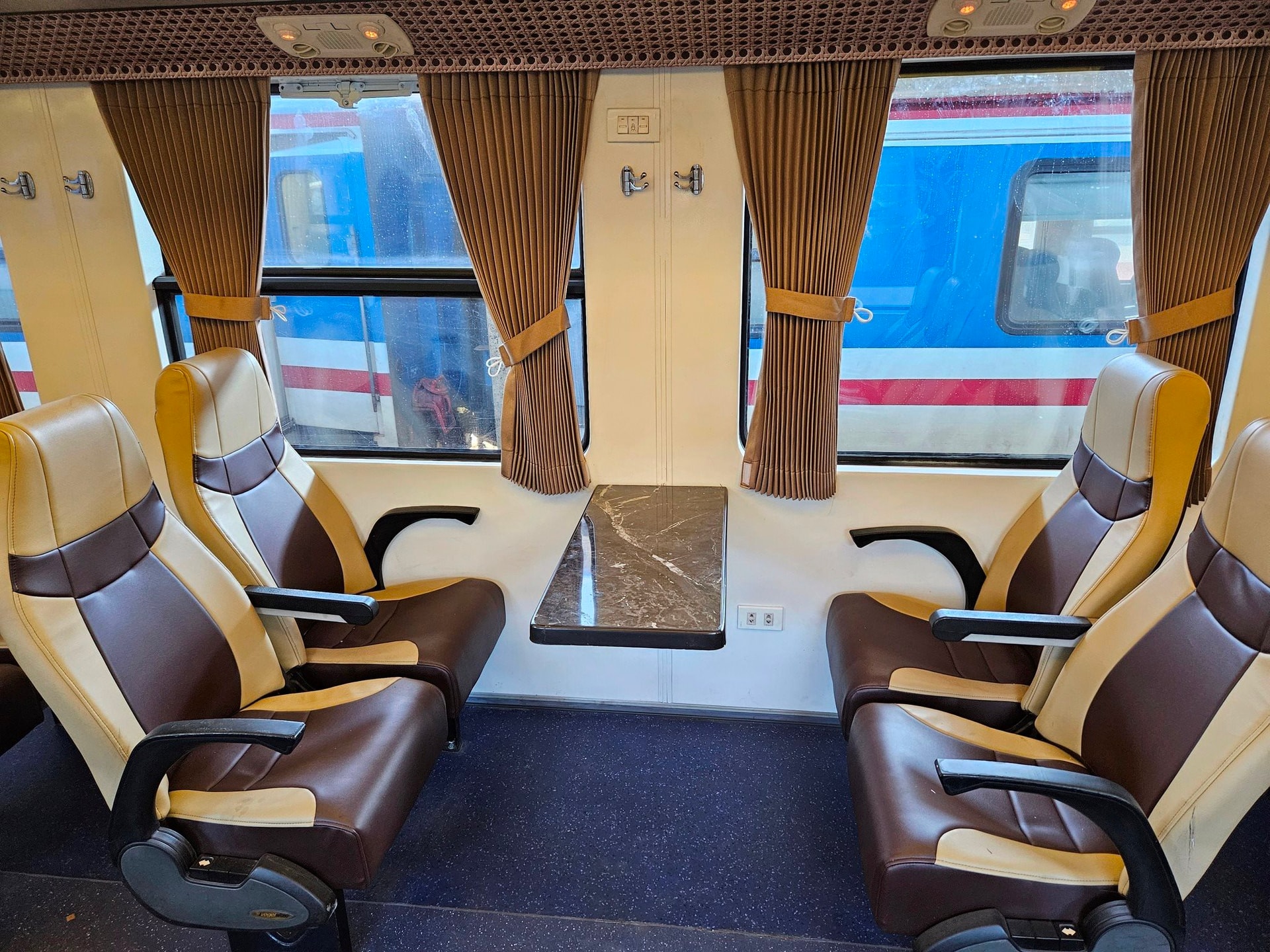 Luxury cabin interior of Vietnam 5-star luxury train with elegant design and modern amenities